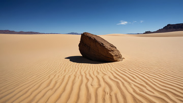 沙漠中孤立的岩石景观