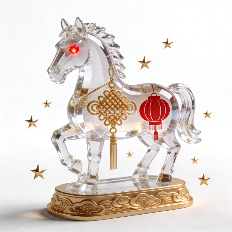 高清大图下载【趣麦麦图】水晶马灯笼节日装饰摆件