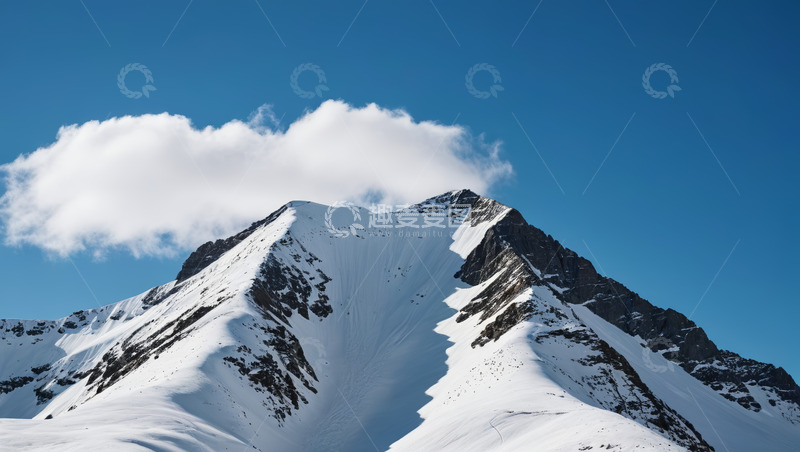 高清大图下载【趣麦麦图】雪山蓝天自然风光