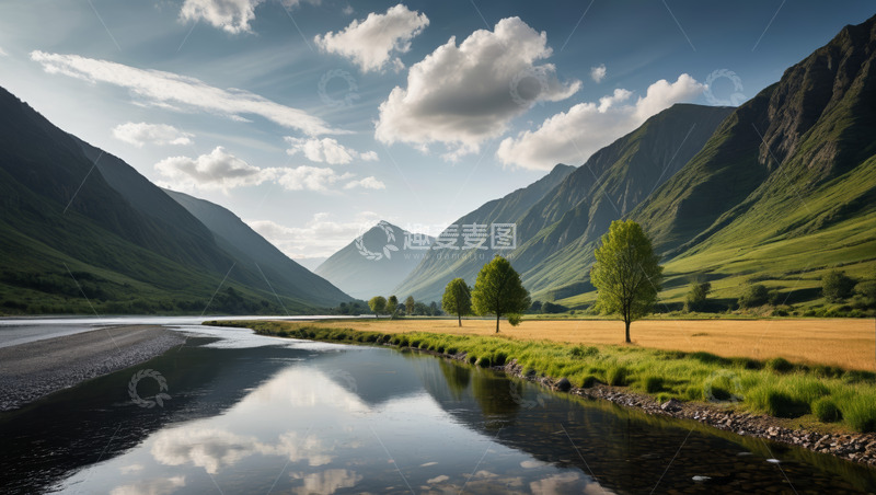 高清大图下载【趣麦麦图】山水相依的户外自然风光