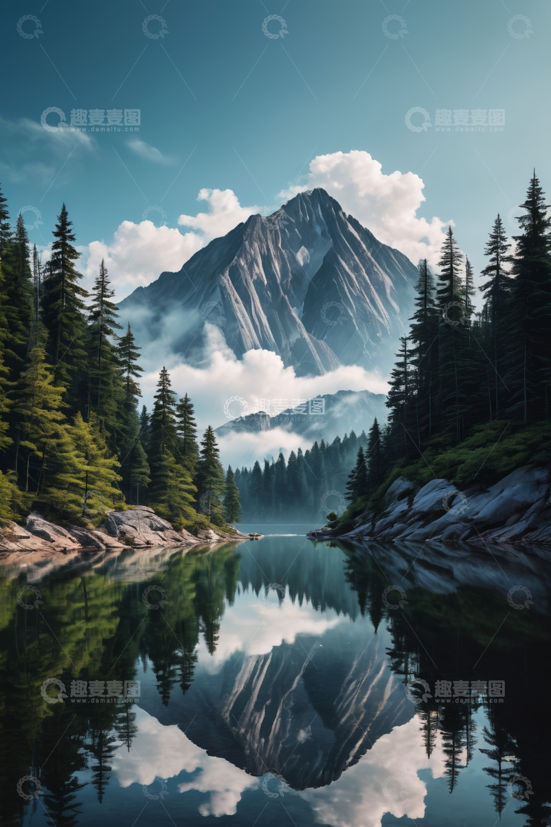 高清大图下载【趣麦麦图】山林湖泊自然风光