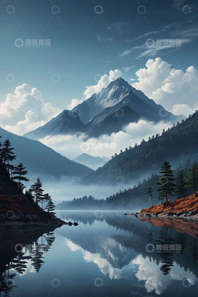 高清大图下载【趣麦麦图】山水湖泊自然景观