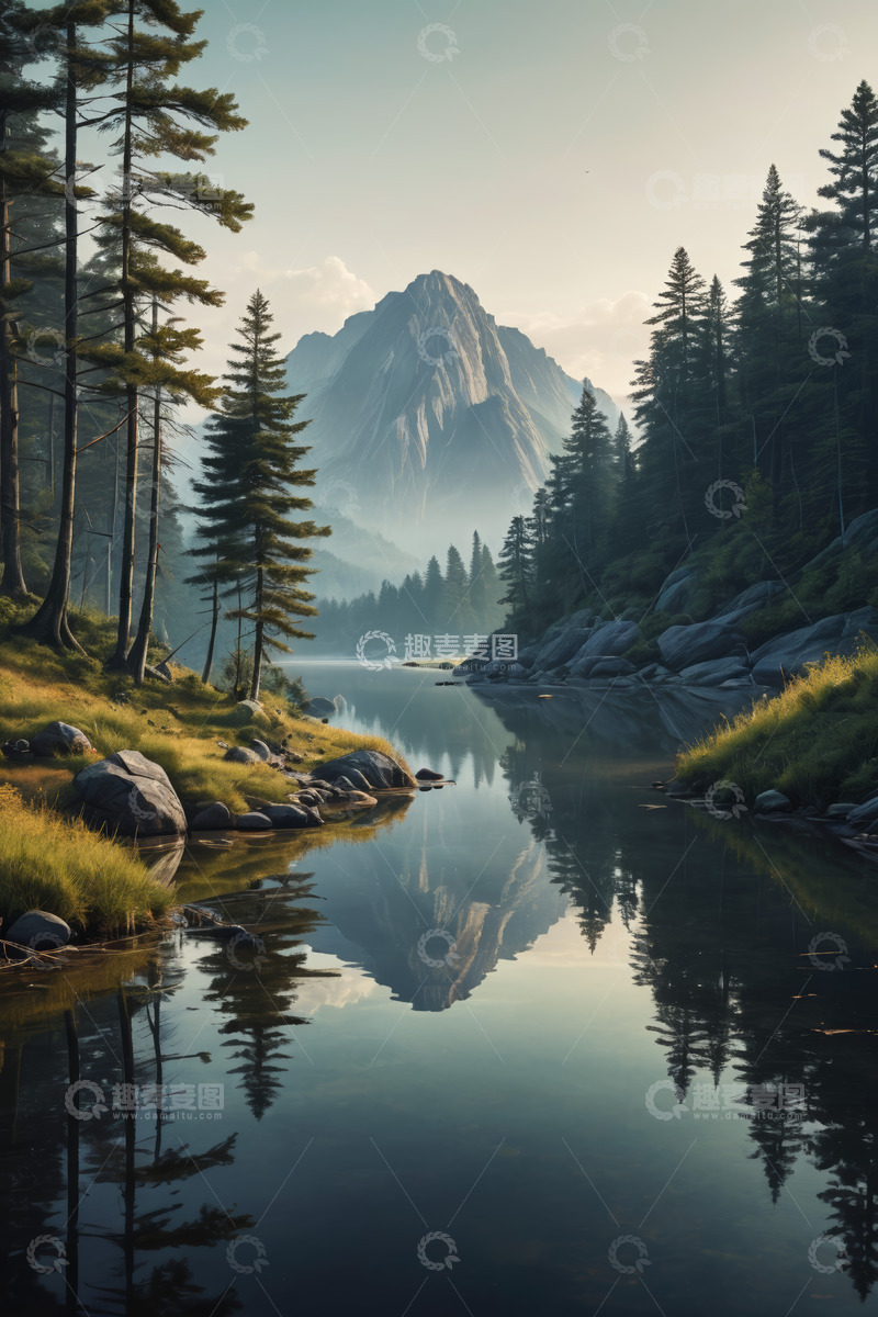 高清大图下载【趣麦麦图】山林湖泊自然风光