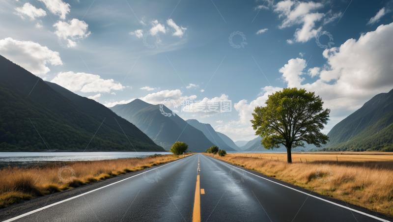 高清大图下载【趣麦麦图】山间公路自然风光