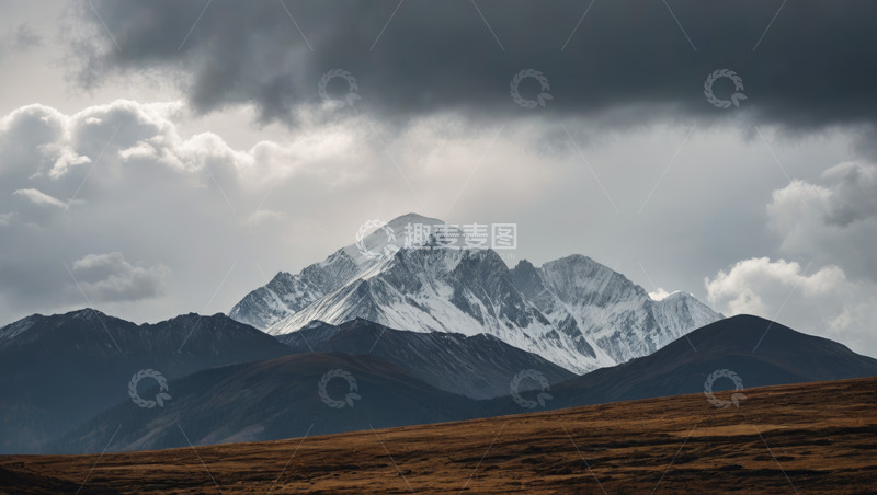 高清大图下载【趣麦麦图】雪山与草原自然风光