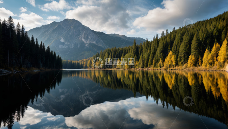 高清大图下载【趣麦麦图】山林湖泊自然风光全景