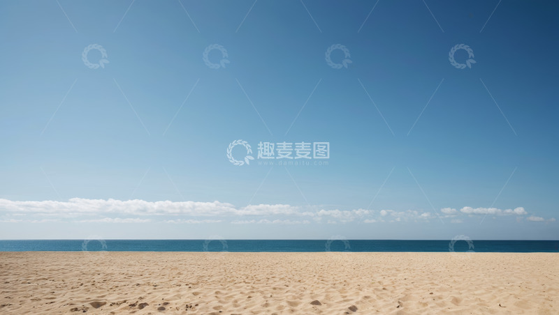 高清大图下载【趣麦麦图】晴朗天气下的海滩海洋风景