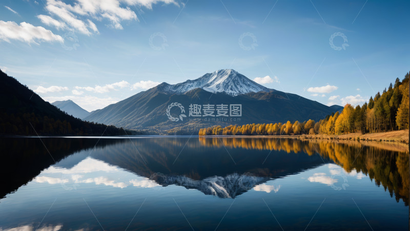 高清大图下载【趣麦麦图】雪山湖泊自然风光景色