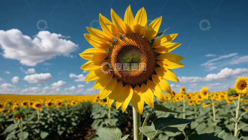 高清大图下载【趣麦麦图】向日葵花田特写