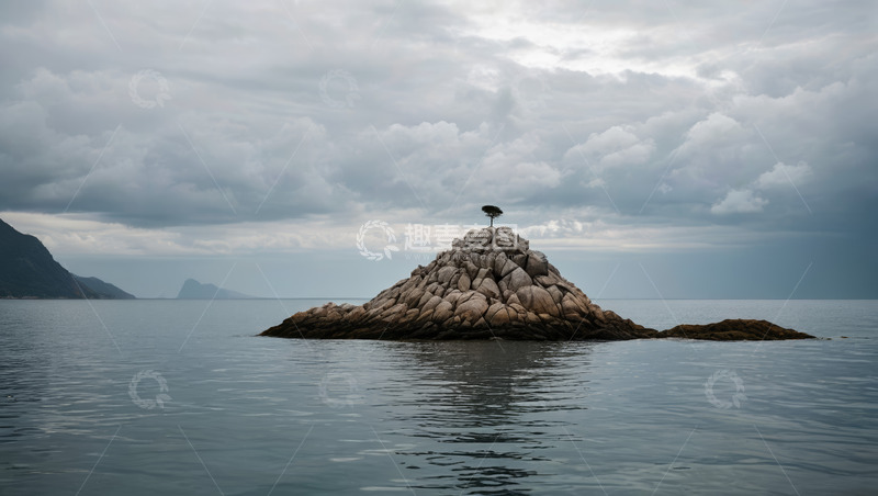 高清大图下载【趣麦麦图】海上岩石小岛景观