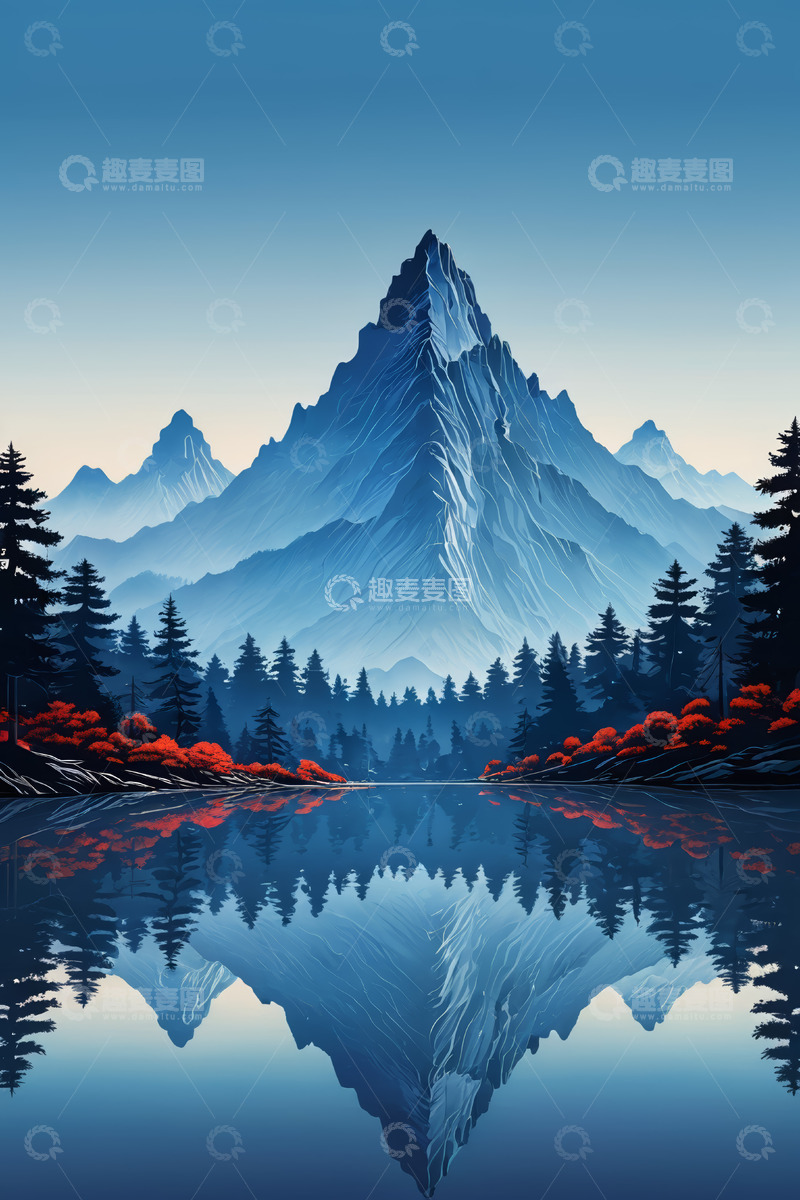 高清大图下载【趣麦麦图】山林湖泊自然风光