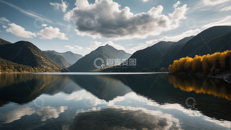 高清大图下载【趣麦麦图】宁静山水湖泊自然风光