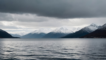雪山湖泊自然风光