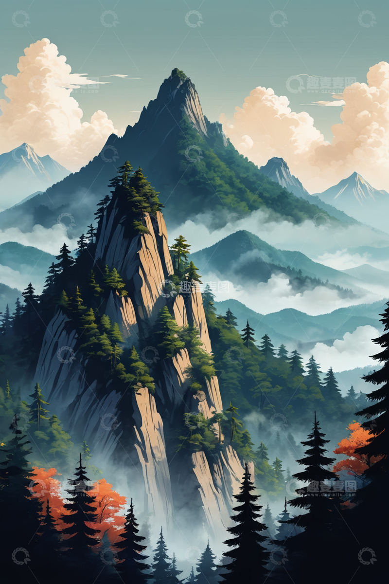 高清大图下载【趣麦麦图】山林云海自然风光