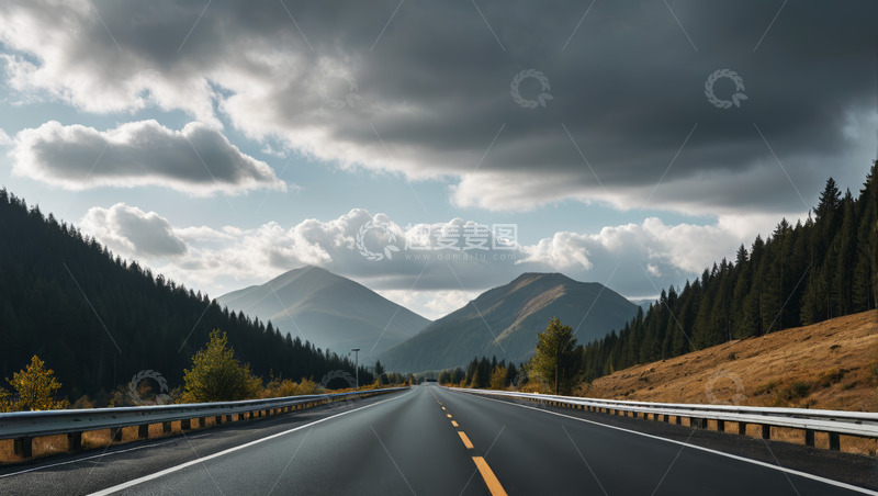 高清大图下载【趣麦麦图】山间公路户外旅行风景