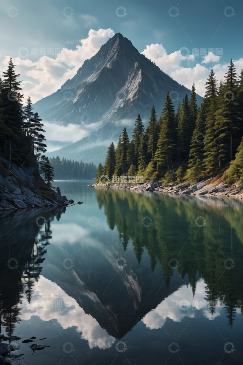 高清大图下载【趣麦麦图】山林湖泊自然风光