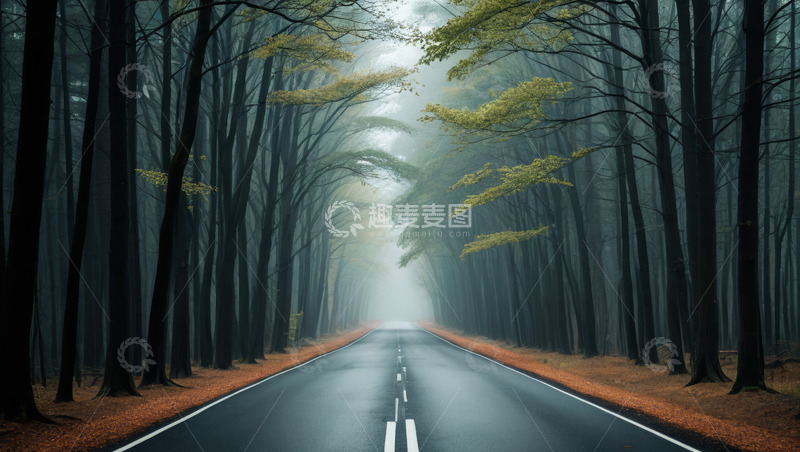 高清大图下载【趣麦麦图】林间道路自然风光