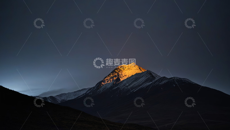 高清大图下载【趣麦麦图】雪山日出全景