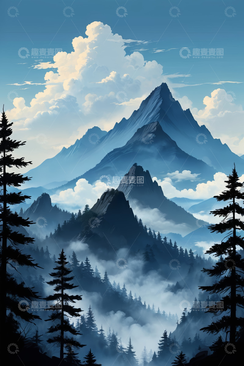 高清大图下载【趣麦麦图】山林云海自然风光