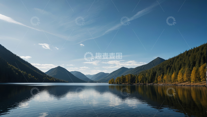 高清大图下载【趣麦麦图】山边湖泊自然风光