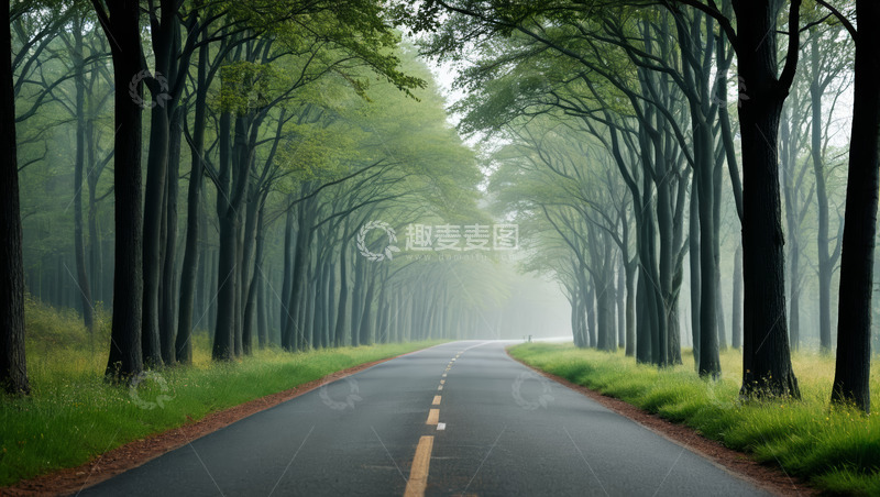 高清大图下载【趣麦麦图】林间道路自然风光
