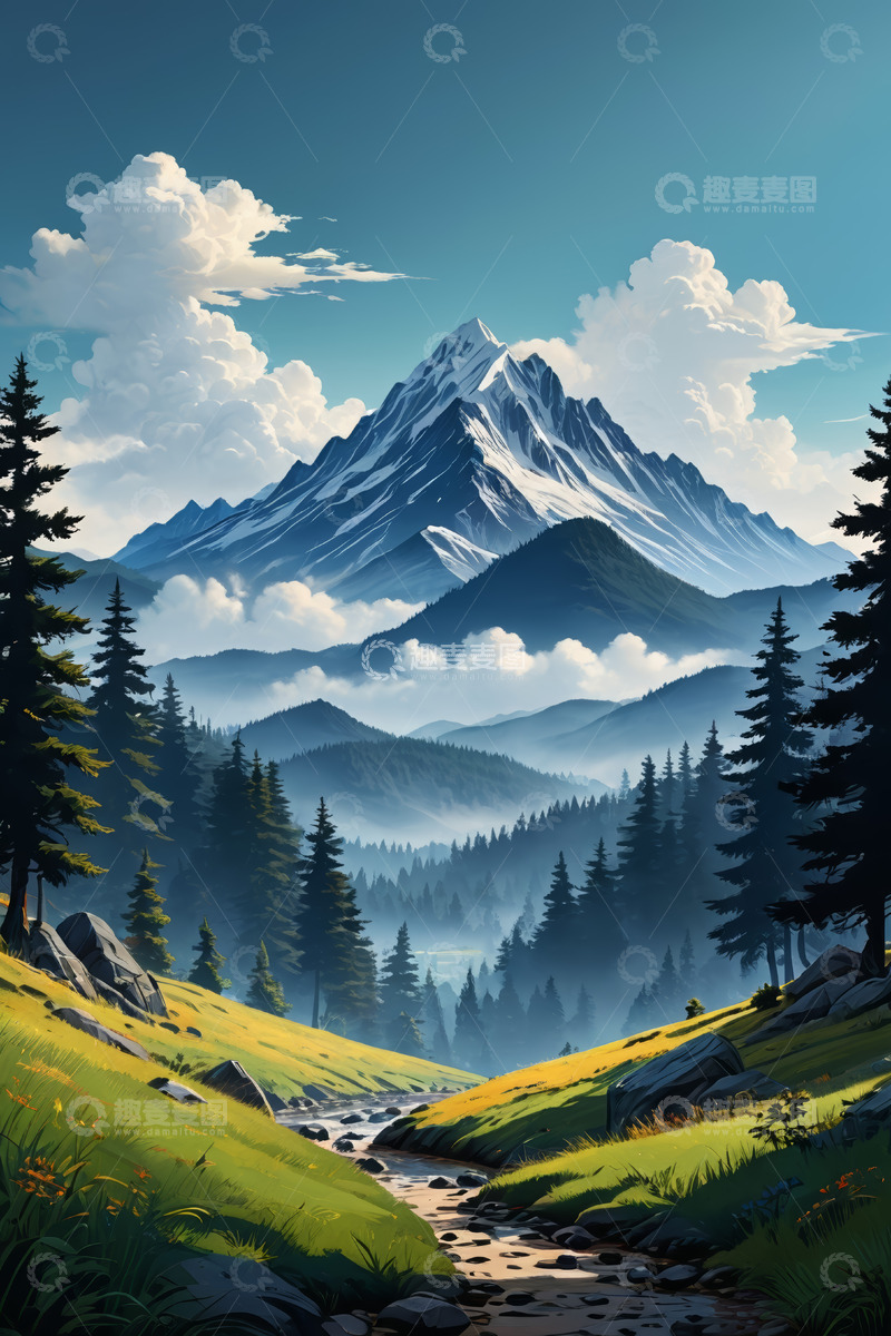 高清大图下载【趣麦麦图】山间森林自然风光