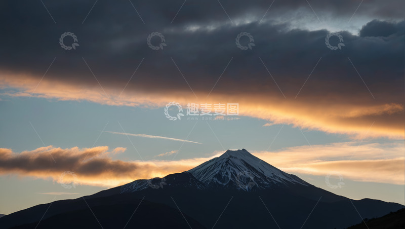 高清大图下载【趣麦麦图】雪山日出自然景观