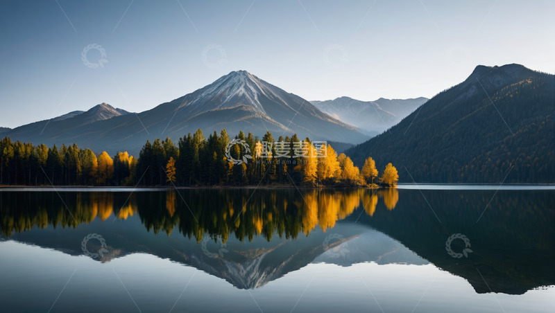 高清大图下载【趣麦麦图】山林湖泊自然风光全景