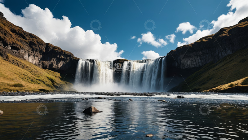 高清大图下载【趣麦麦图】冰岛壮美瀑布自然风光