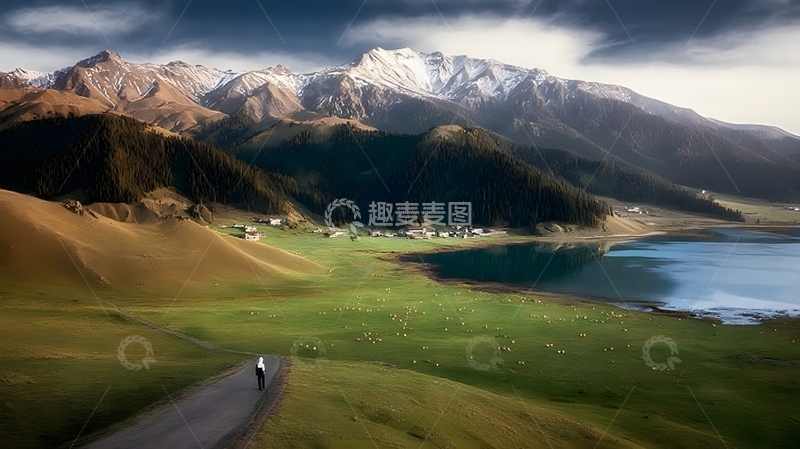 高清大图下载【趣麦麦图】自然风光雪山湖泊风景摄影