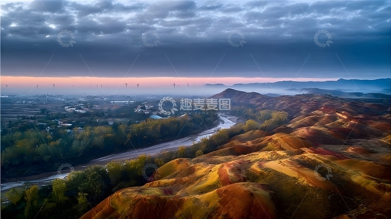 高清大图下载【趣麦麦图】多彩山川晨曦美景摄影