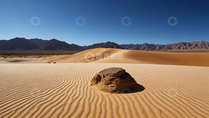 高清大图下载【趣麦麦图】沙漠沙丘与孤石风景