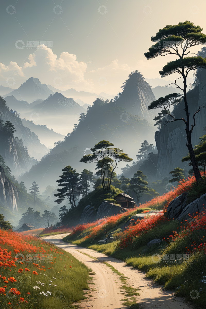 高清大图下载【趣麦麦图】山间小道自然风光