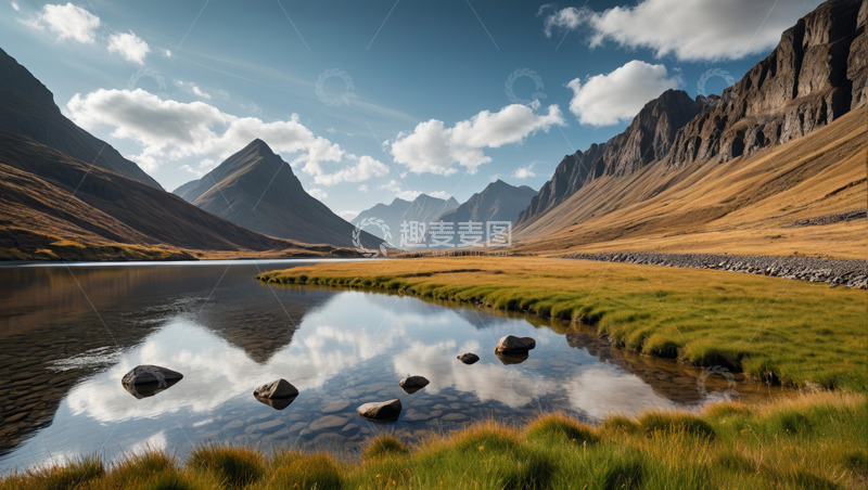 高清大图下载【趣麦麦图】山间湖泊自然风光