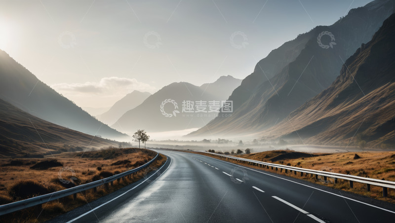 高清大图下载【趣麦麦图】山间公路自然风光