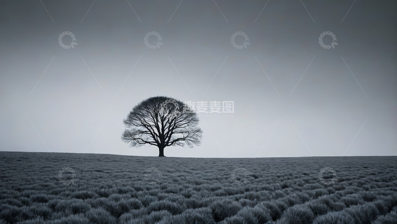 高清大图下载【趣麦麦图】旷野中孤树自然景观