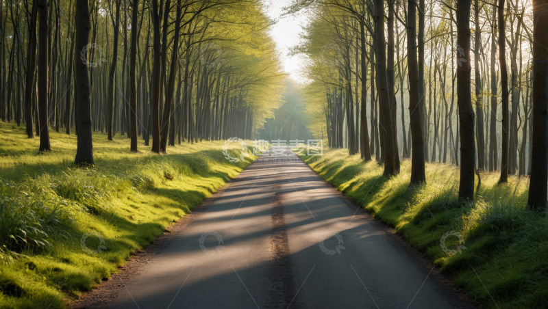 高清大图下载【趣麦麦图】林间道路自然风光