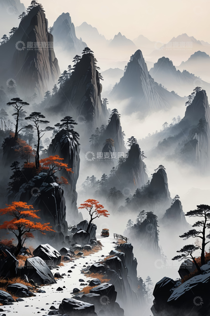 高清大图下载【趣麦麦图】中式山水风景图