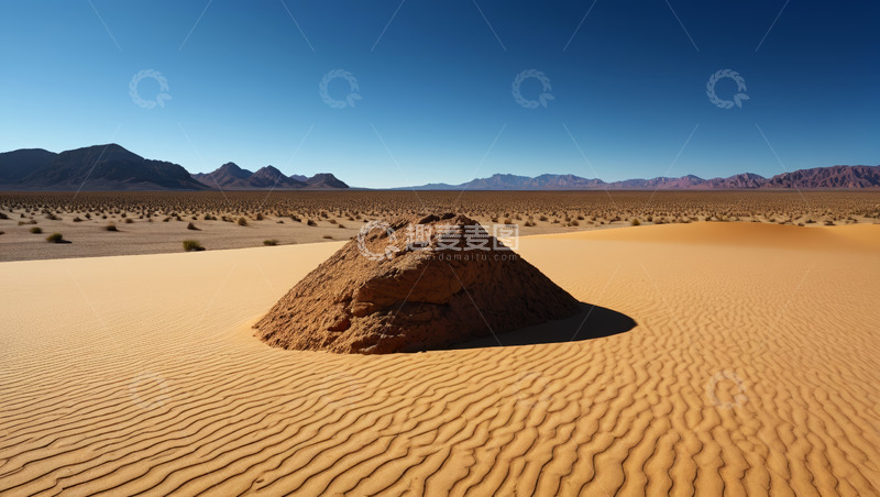 高清大图下载【趣麦麦图】沙漠中突起的岩石景观