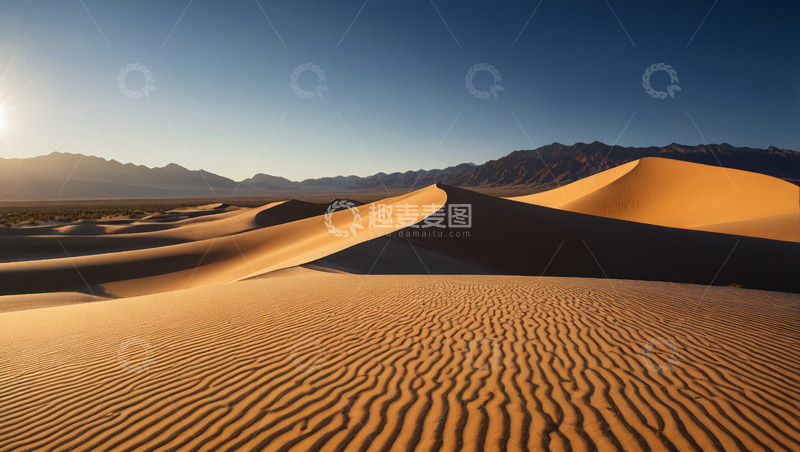 高清大图下载【趣麦麦图】沙漠沙丘自然风光全景