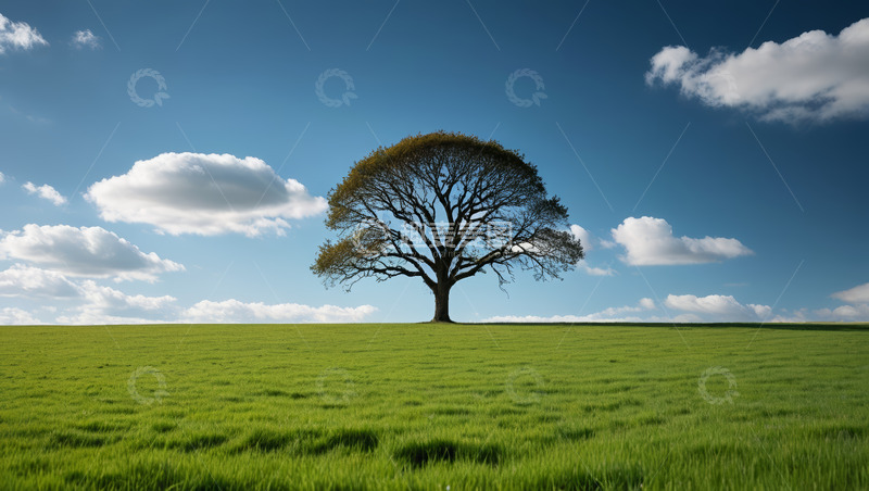 高清大图下载【趣麦麦图】草原上独立大树自然风光