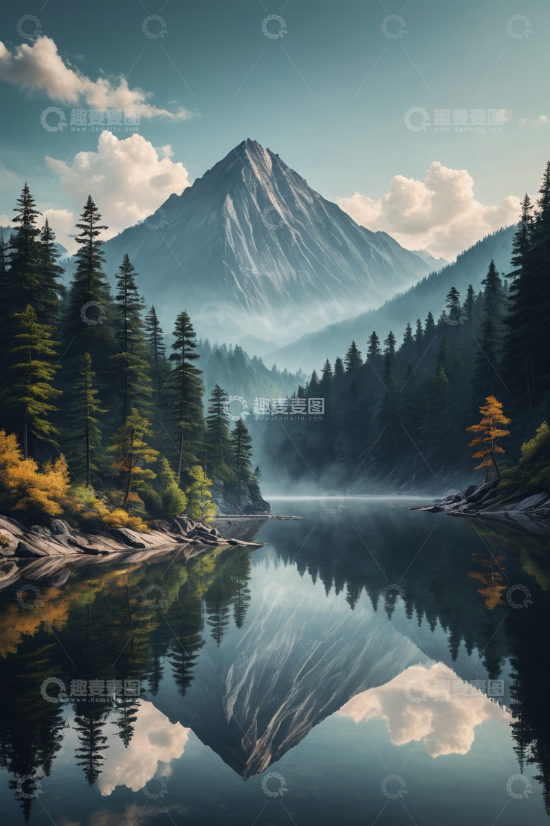 高清大图下载【趣麦麦图】山林湖泊自然风光