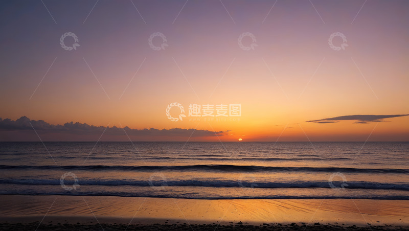 高清大图下载【趣麦麦图】海滩日落时分海景