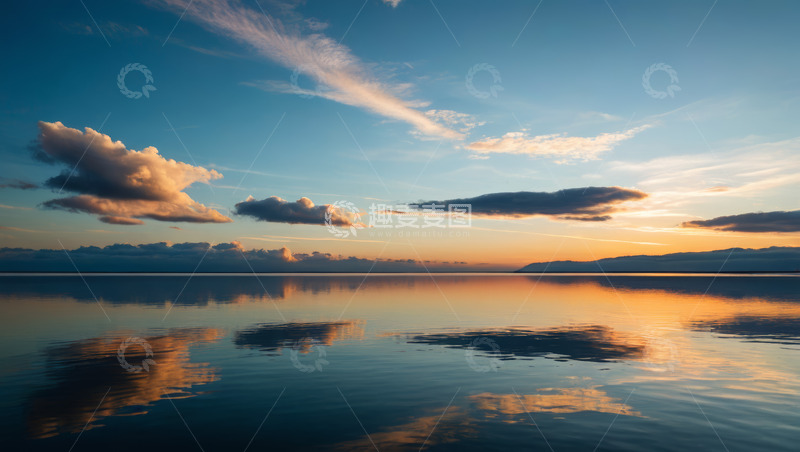 高清大图下载【趣麦麦图】湖面天空与云彩倒影景象