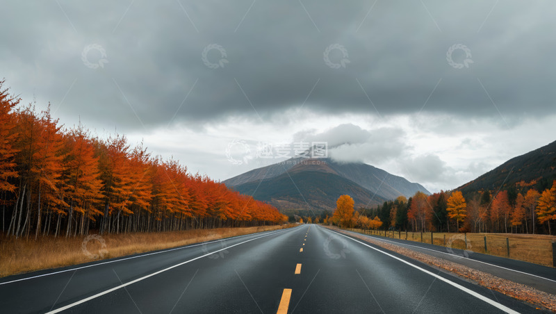 高清大图下载【趣麦麦图】秋日公路自然风光