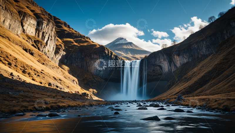 高清大图下载【趣麦麦图】山间瀑布自然风光景象