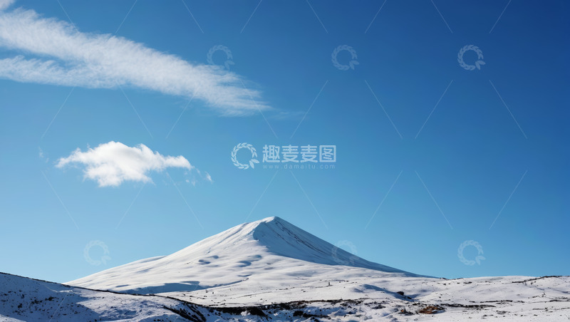 高清大图下载【趣麦麦图】雪山蓝天自然风光