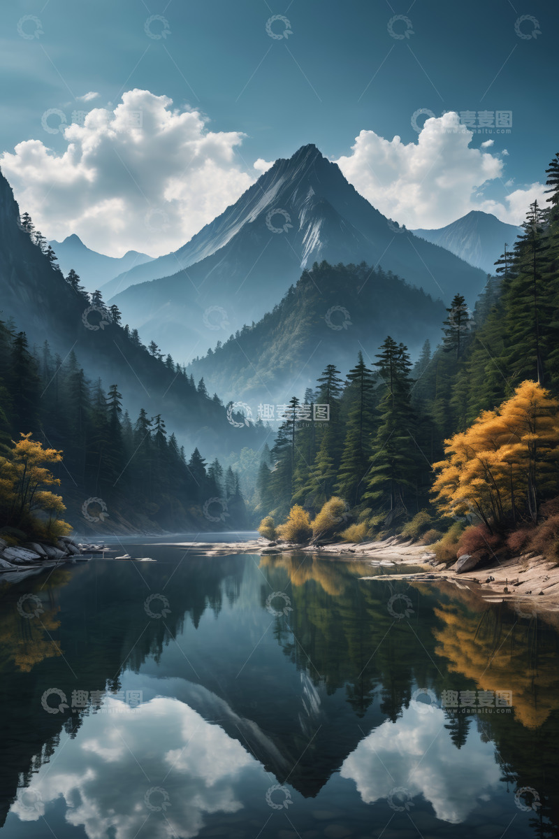 高清大图下载【趣麦麦图】山水相依的自然风景