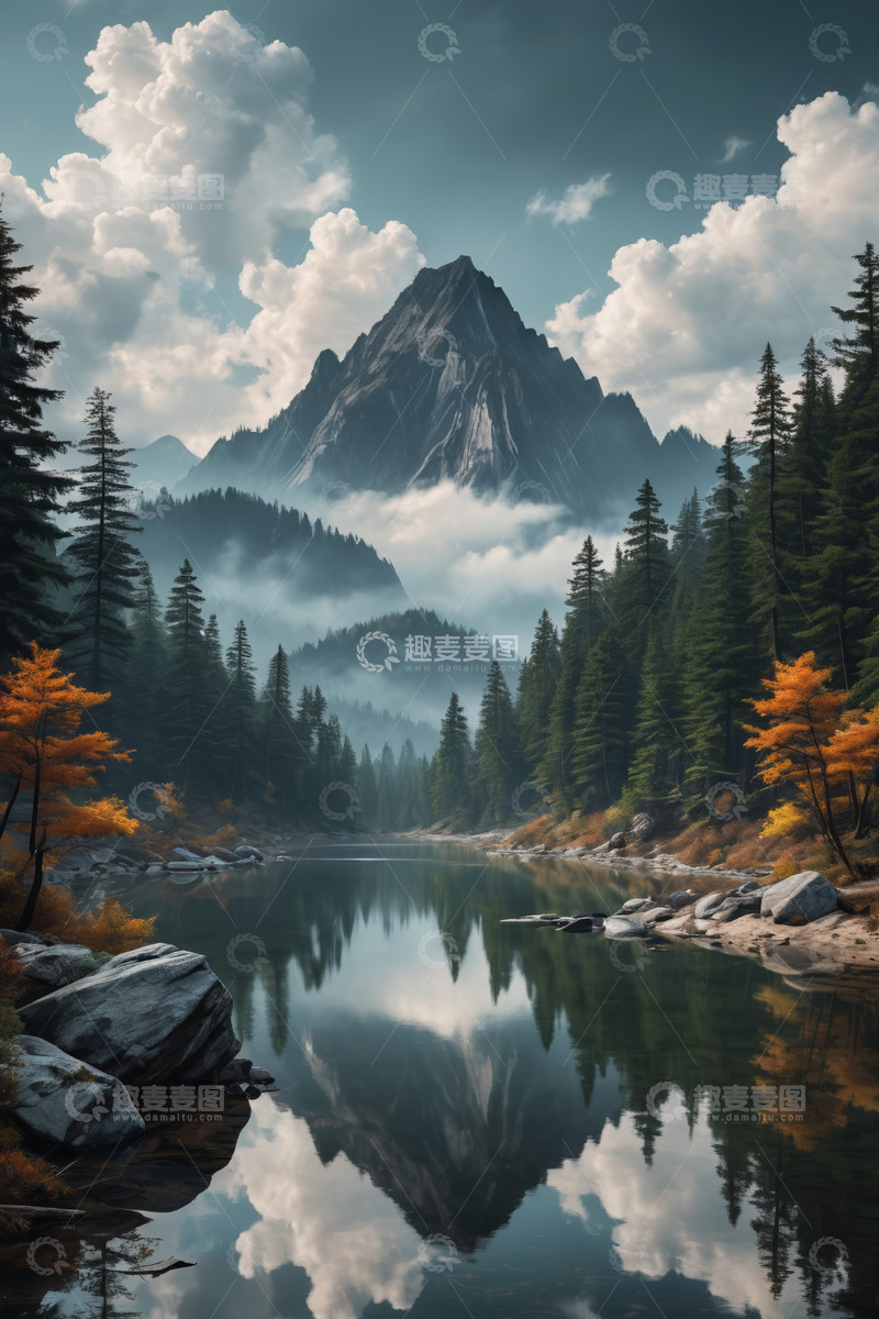 高清大图下载【趣麦麦图】山林湖泊自然风光景致