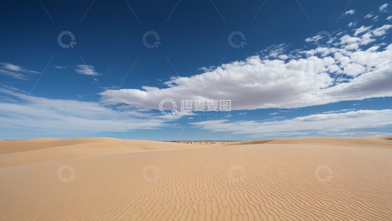 高清大图下载【趣麦麦图】广阔沙漠蓝天白云全景